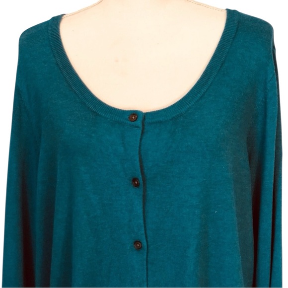 LANE BRYANT NWT Button-Up Cardigan Sweater in Teal Size 26/28 — NEW WITH TAG!!! - Picture 4 of 9